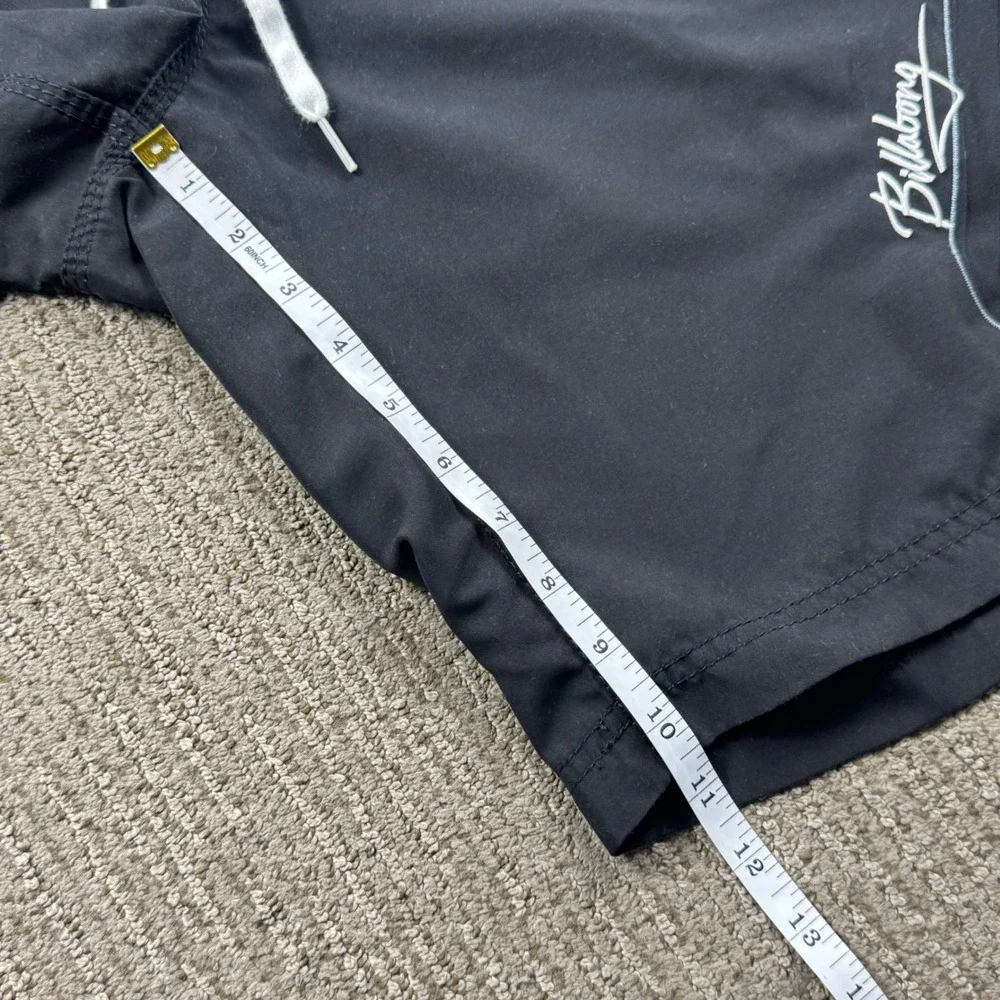 VTG Billabong Cargo Board Shorts Swim Trunks Mens 34 Black Drawstring Logo Y2K